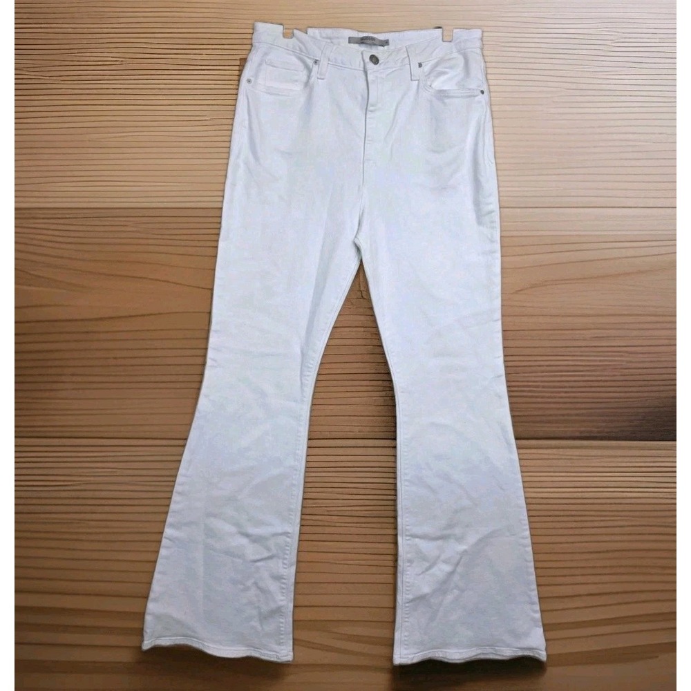 Hudson Jeans Womens 33 White Holly Flare Slim Stretch Denim Festival Boho 3358